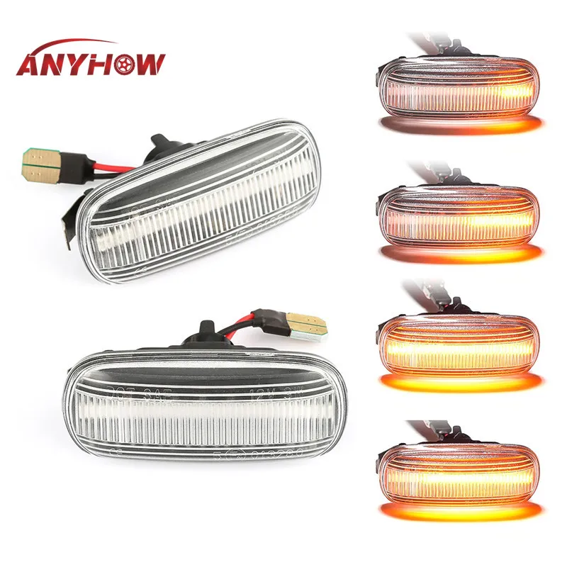 

ANYHOW 2Pcs/set Dynamic turn signal 2 colors car LED Rearview Mirror Indicator Light for Audi A3 S3 8P A4 S4 RS4 B6 B7 B8 A6 S6