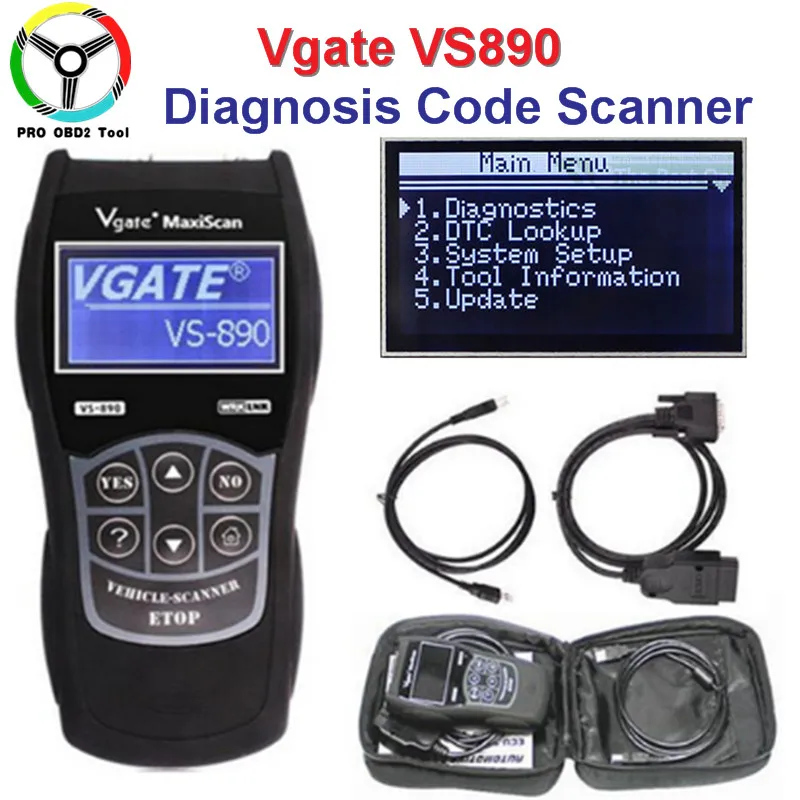 Newly VS890 Universal Auto Diagnostic Scanner Vgate VS890 OBD2 CAN-BUS Fault Car Code Reader VS-890 supports Multi-Languages Newly VS890 Universal Auto Diagnostic Scanner Vgate VS890 OBD2 CAN-BUS Fault Car Code Reader VS-890 supports Multi-Languages