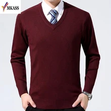 Весна мужской свитер Пуловеры простой стиль хлопок вязаный v-образный вырез свитер Джемперы тонкий мужской трикотаж M-3XL