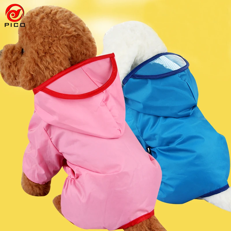

New arrive XS-XXL size small dog raincoats waterproof rainwear pet clothes with hood teddy chihuahua rain Jacket Jumpsuit ZL288