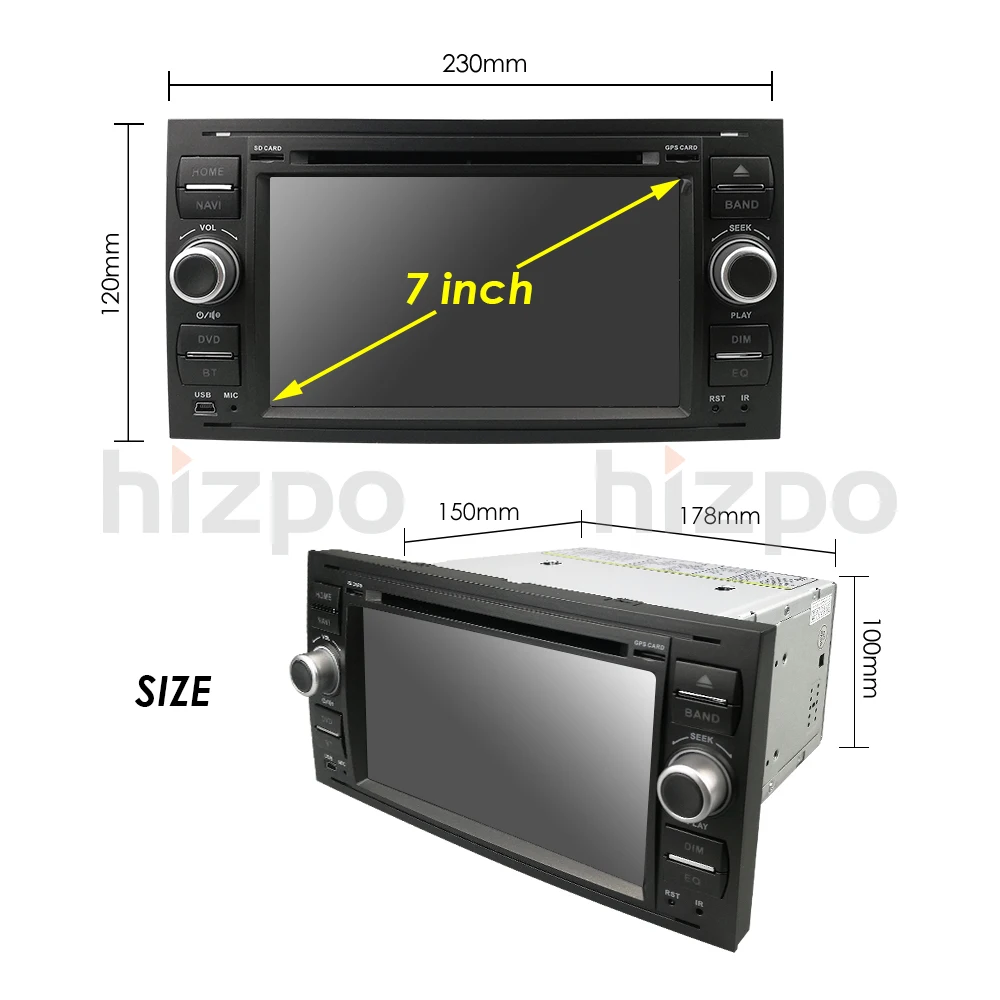 2din автомобильный DVD gps Navi плеер стерео радио аудио для Ford Focus 2 Mondeo S C Max Fiesta Galaxy подключение Автомобильный мультимедийный плеер rds