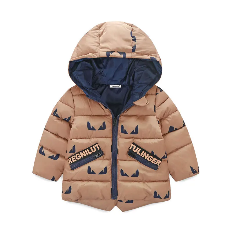 Новая зимняя одежда для маленьких мальчиков и девочек Детские теплые куртки детская спортивная верхняя одежда с капюшоном 3 цвета