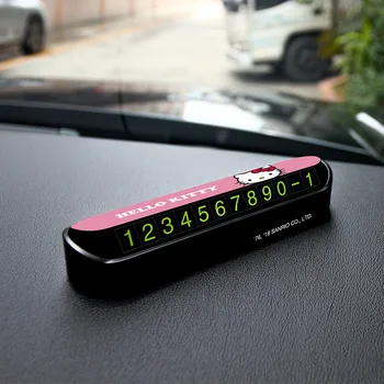 

Car Temporary Parking Card Kitty Cat Temporary Parking Card Holder Hidden Car Phone Number Card Plate Stickers Car Accessories