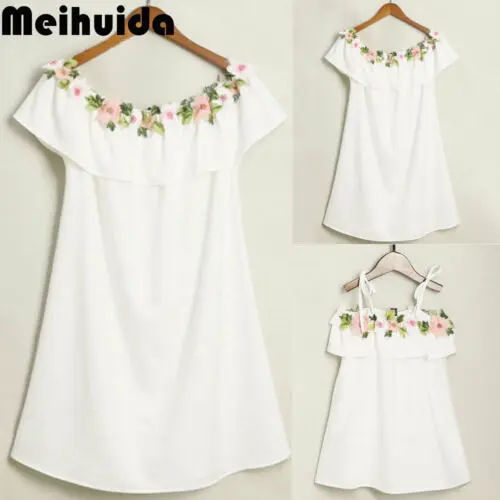 

2019 Hot Family Matching Dresses Mother&Daughter lovely flower dress Women Girl Floral Dresses ruffles princess sundress Clothes