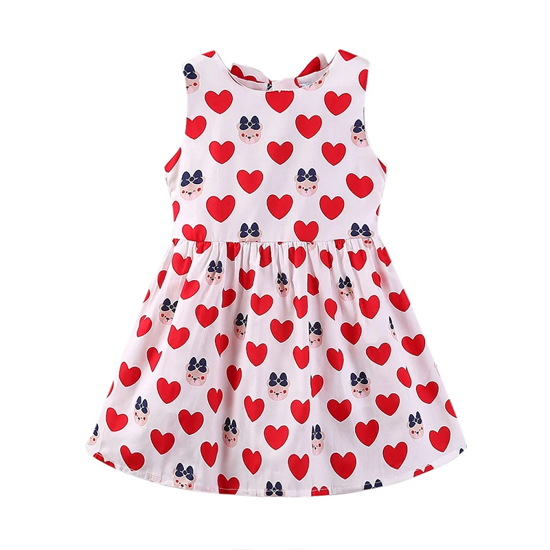 Mudkingdom/платье для маленьких девочек; рисунок с милым медведем; платье на День святого Валентина для девочек; летнее праздничное платье