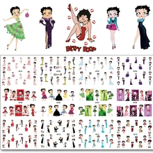 Nail Art 12 листов/партия MT61-72 Betty Boop Nail Art переводная наклейка для ногтей(12 видов конструкций в 1