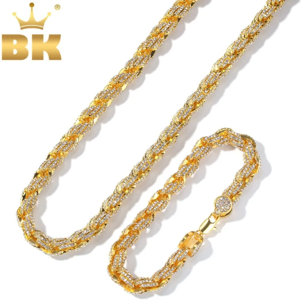 BLING KING NE+ BA 9 мм посеребрянное ожерелье и браслеты полностью из страз Bling Biling модные ювелирные изделия Хип-хоп