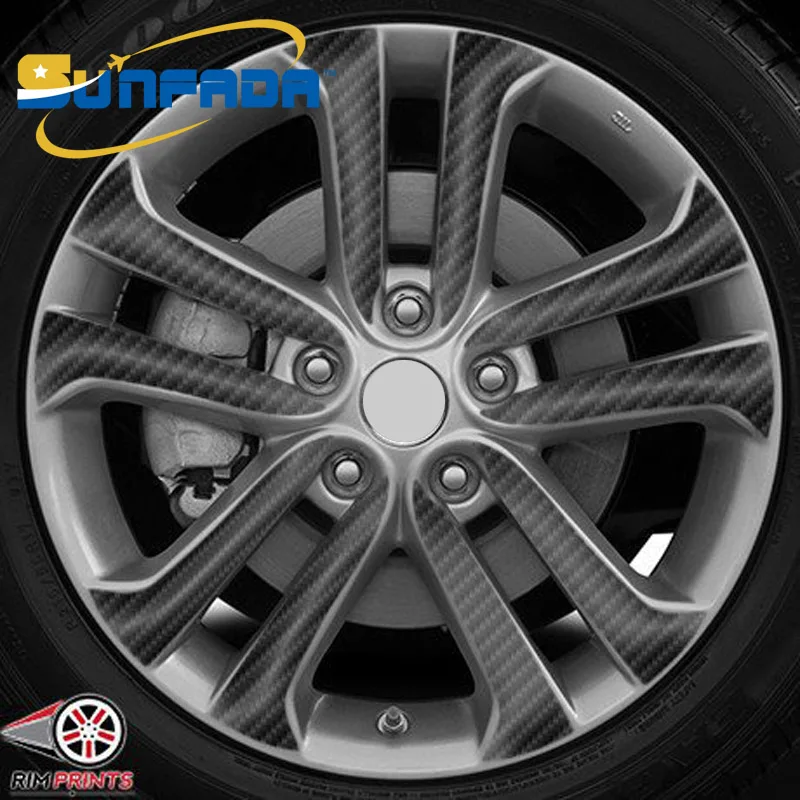 

SUNFADA 17 inch Black Carbon Fiber/Matte Black Vinyl Wheel Rim Stickers For NISSAN JUKE 2011-2016 Car Styling (For 4 wheels)