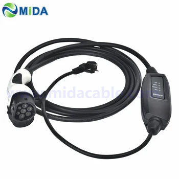 

5Meter 16Amp EU Schuko Plug IEC 62169 Type 2 Female Plug EV Charging Cable 16A EVSE Portable Type 2 EV Charger for Car Side