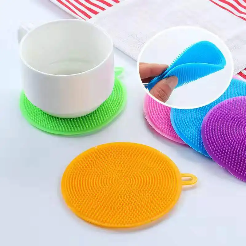 Anti-Bacterial Versatile Silicone Sponge Dish Washing Scrubber Fruit Vegetable Cleaning Kitchen Gadgets Brush Accessories | Дом и сад