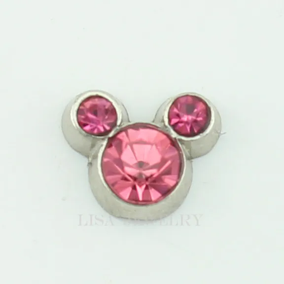 

10PCS October birthstone mickey head floating charm military floating charms for glass floating locket