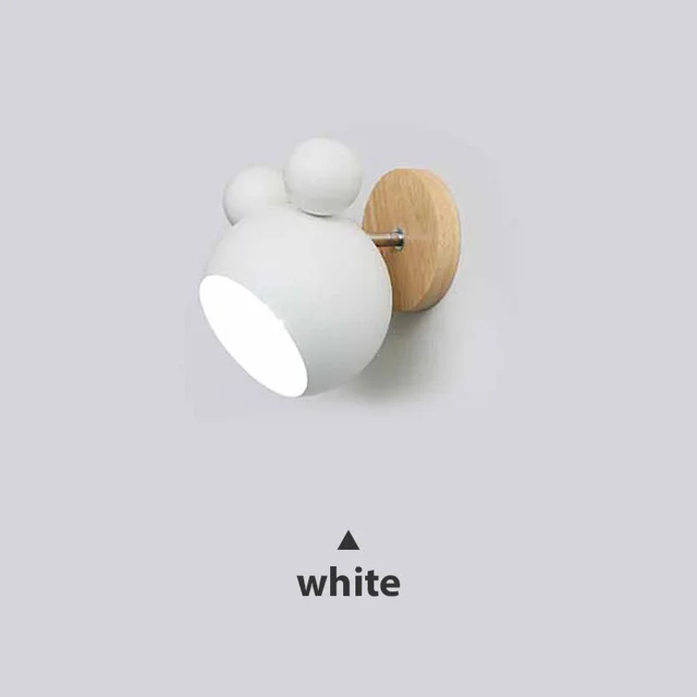 up down light Nordic Wooden Wall Lamps Cute Cartoon Styling Coloful Wall Sconces Kitchen Restaurant Macaroon Decorative Bedside Lamp E27 plug in wall lights Wall Lamps