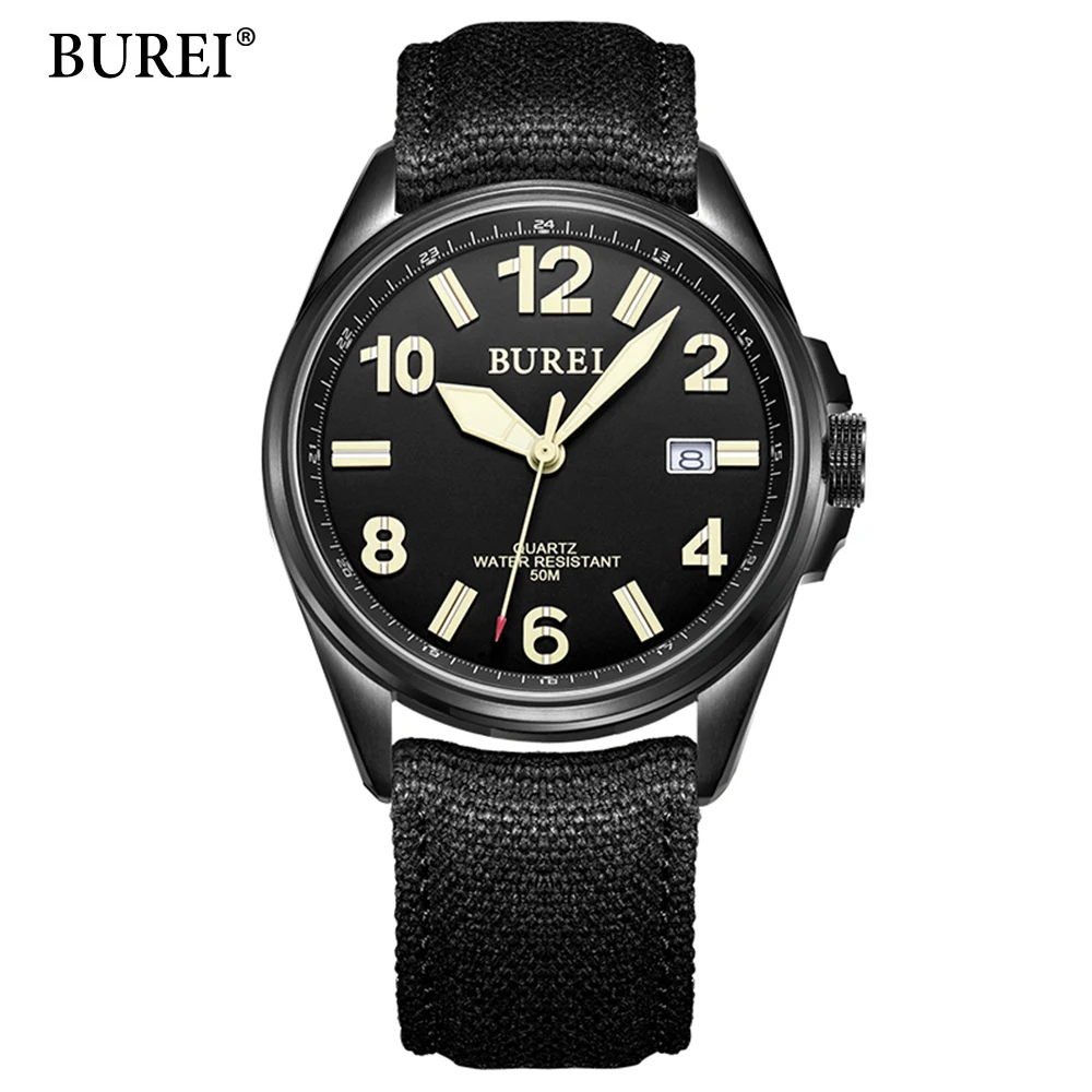 

BUREI Wrristwatch Wrist Watch Men 2017 Top Brand Luxury Famous Male Clock Quartz Watch Hodinky Quartz-watch Relogio Masculino