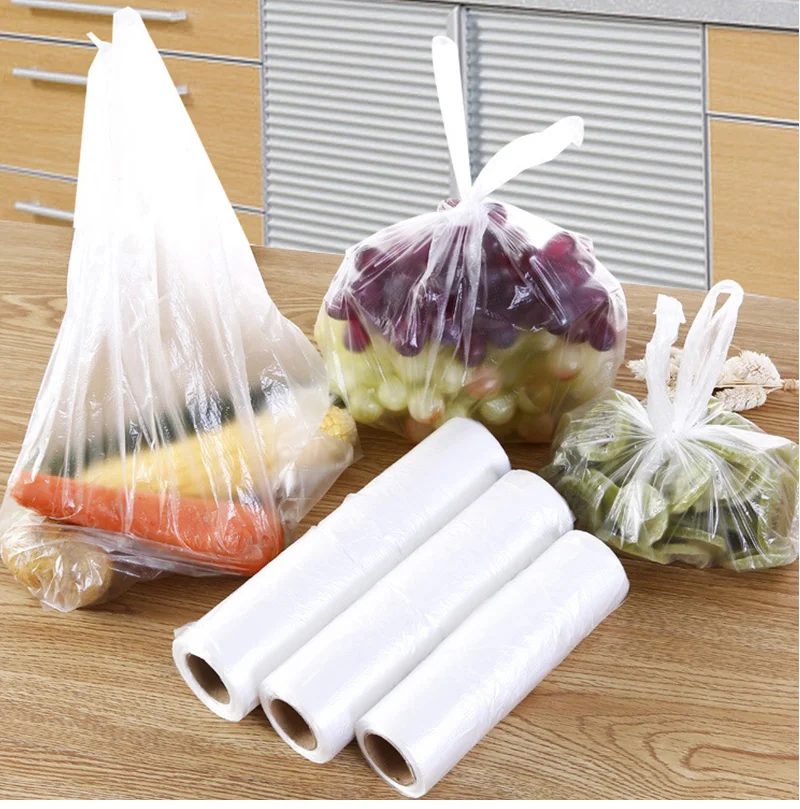 100 шт прозрачные рулонные пластиковые пакеты для сохранения свежести с ручкой вакуумных пакетов для хранения продуктов питания 3 размера пакеты для хранения продуктов питания сохраняют свежесть