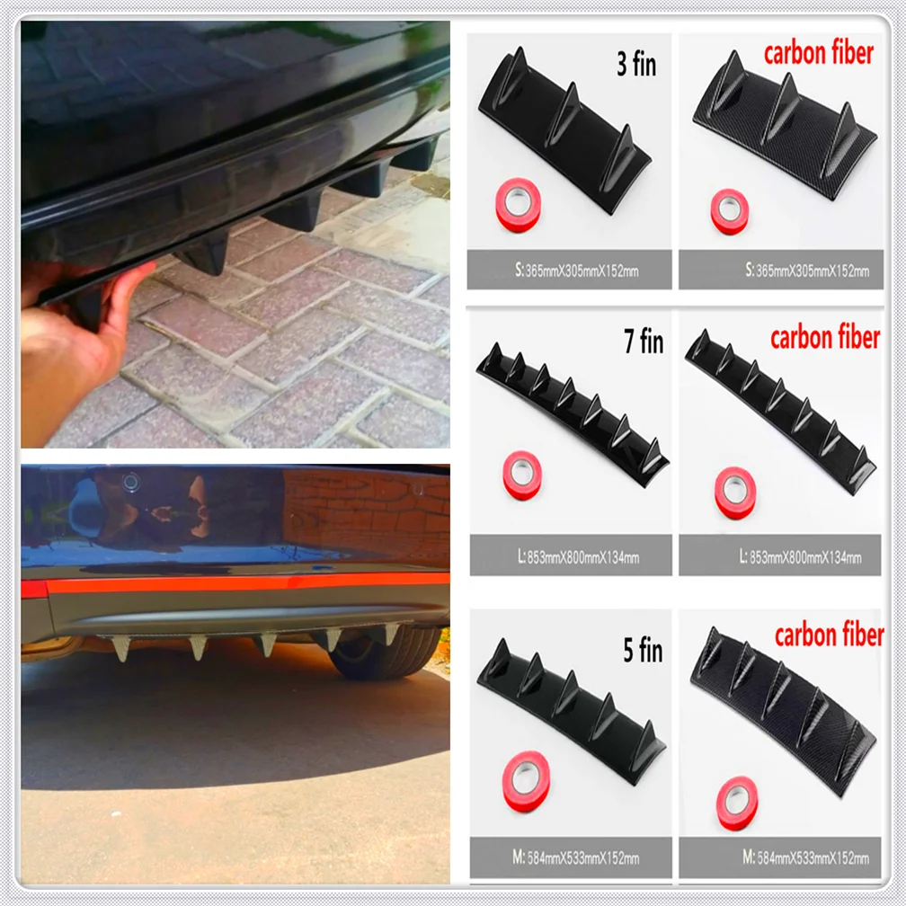 

car Rear Bumper Lip Fin ABS air shark for Mercedes Benz GLS63 GLS GLE43 B55 Shooting S400 ML450 GLA CLK W202 CLA W212