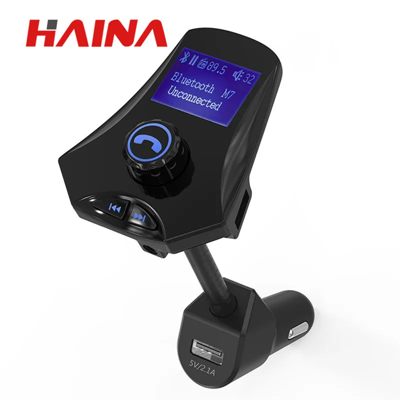 

Haina Car Charger Bluetooth Wireless Car MP3 Player Radio Modulator FM Handsfree Car Kit USB Aux U Disk TF Card A2DP Transmitter