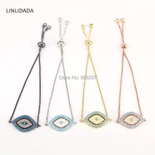 10 шт. Высокое качество микро Pave кубического циркония глаз Форма Шарм соединитель браслеты