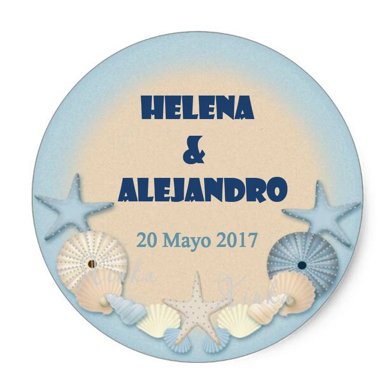 

Set of 50pcs Wedding Sea Shell Beach Sticker, Personalized Beach Wedding Stickers, Labels ,Name Tag Wedding
