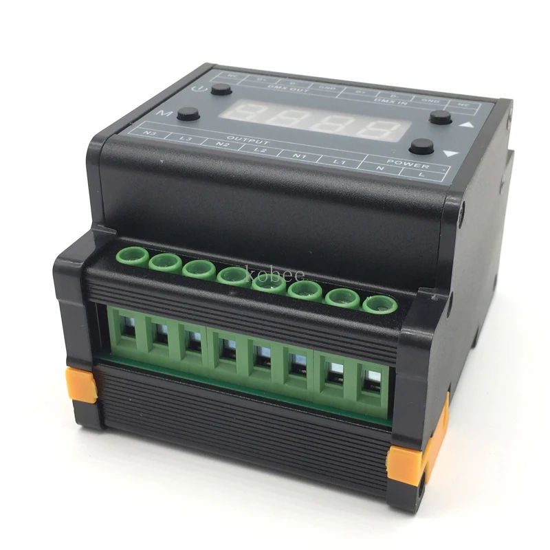 DMX302 led DMX симистор регулятор яркости контроллер AC90V-240V Выход 3 канала 1A/CH высоковольтный светодиод Диммер для светодиодные панели