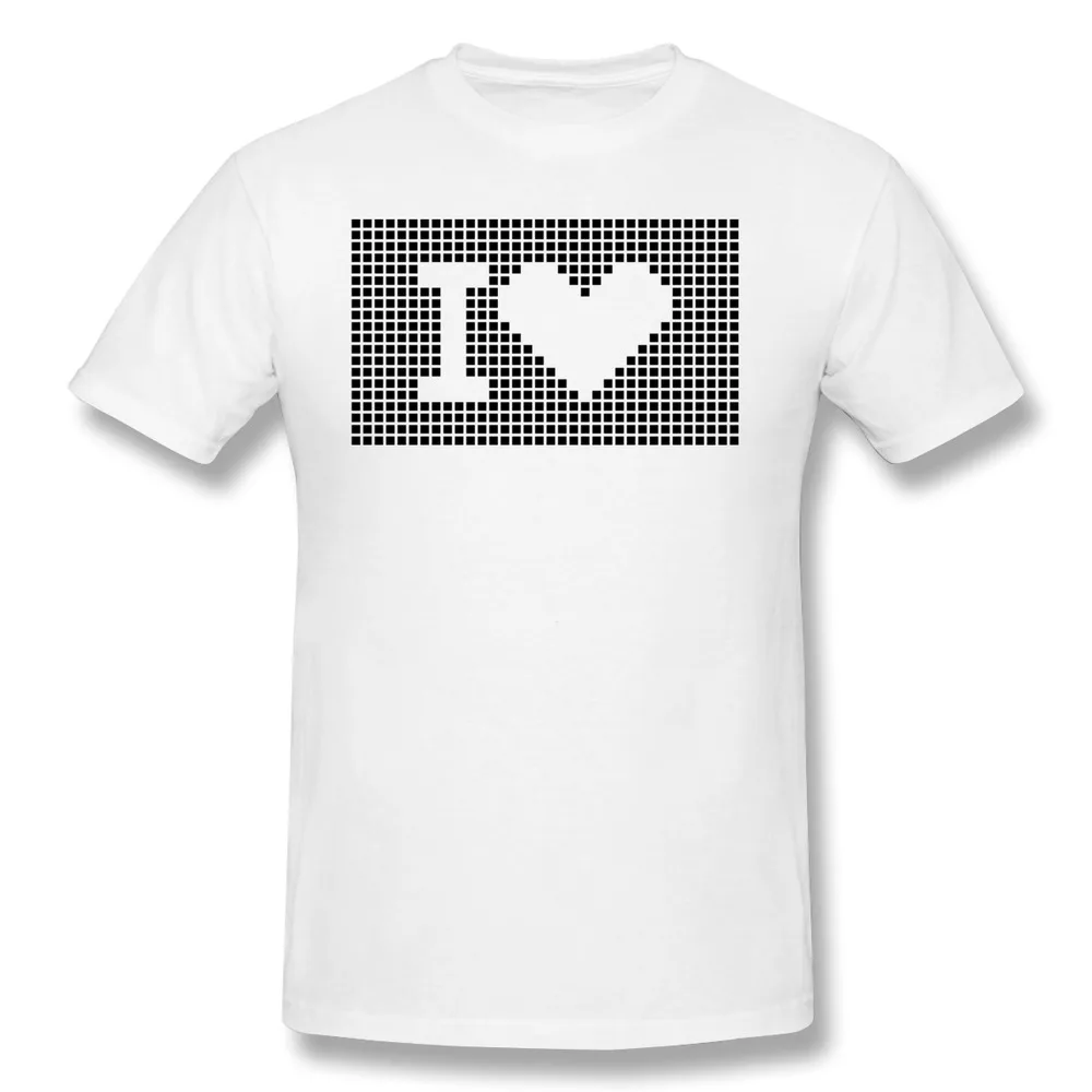 T-Shirt Men's Solid I heart - love Pixel Design Custom T Shirts 2014 New | Мужская одежда