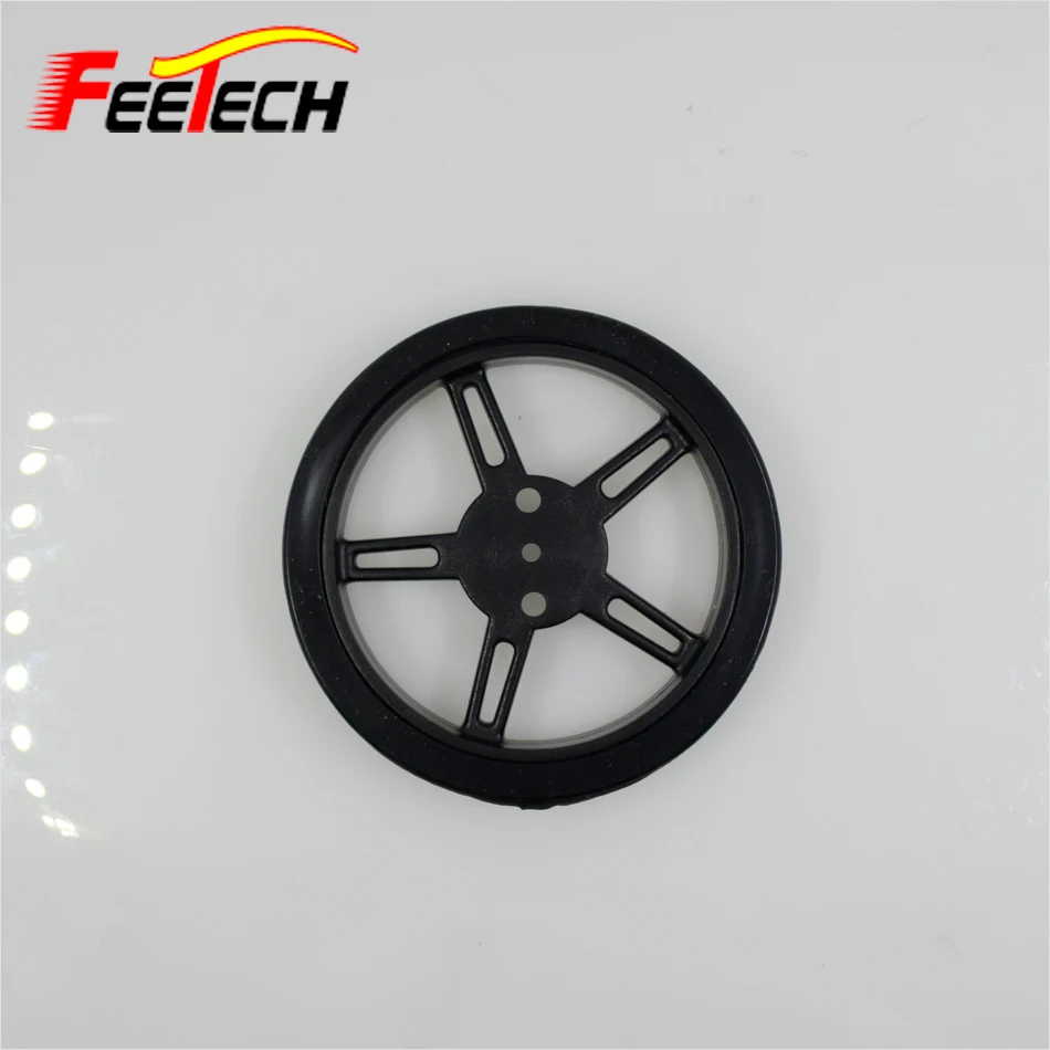 10 pcs FEETECH Black Wheel for FT-DC-130D Gear Box Motor , Robot Platform Wheel (4)