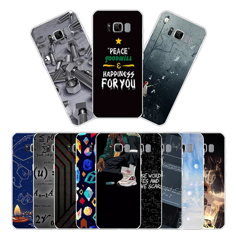 Fundas For Samsung Galaxy S8 G950 Letters Case G950F Silicone Cover Coque 5.8 inch G9500 SM-G9500 Black Matte Shell |