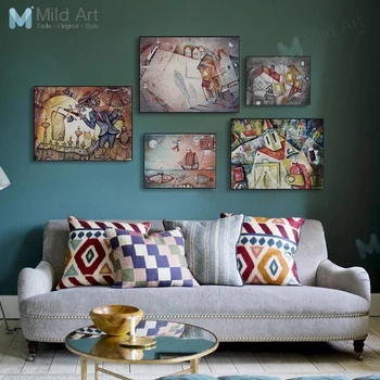 

Vintage Retro Fantasy Dream Circus City Posters and Prints Modern Living Room Wall Art Pictures Home Bar Decor Canvas Paintings