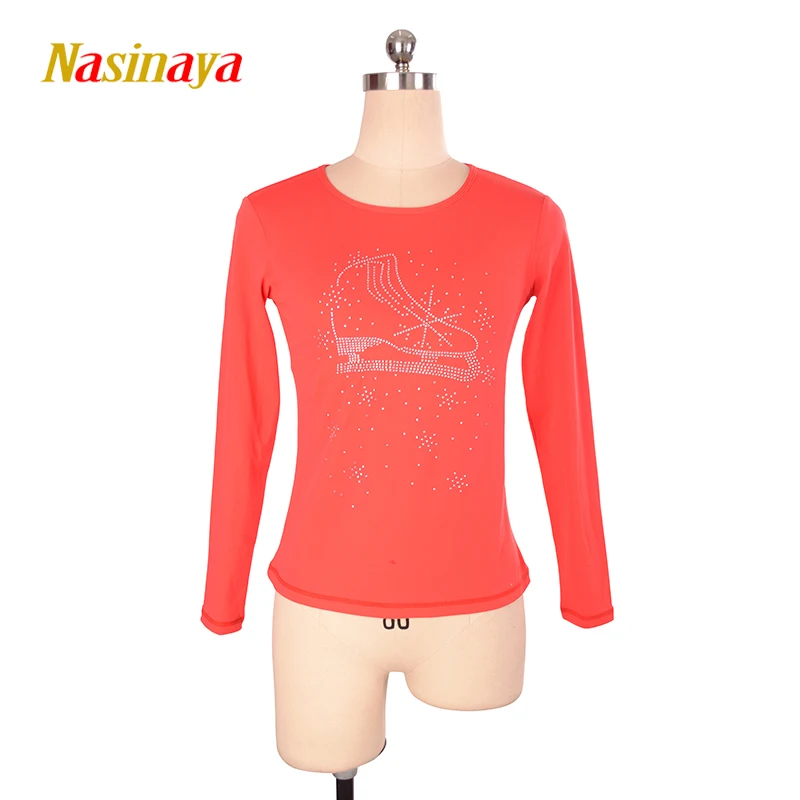

Customized Figure Skating T shirt Tops for Girl Women Adult Training Competition Patinaje Ice Skating Gymnastics warm fleece 8