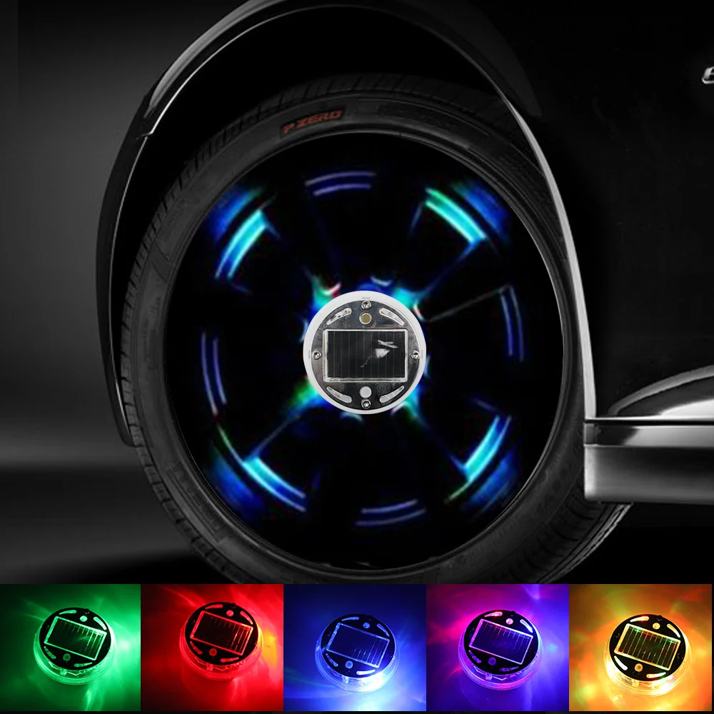 

Solar Power Energy Auto Flash LED Car Wheel Hub Tire Tyre Valve Cap Light Lamp Car Truck Light For car accessories