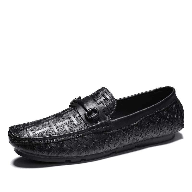 

Casual Men Embossing Genuine Leather Shoes Summer Breathable Men's Loafers Leather Shoes Sapato Masculino Zapatos Hombre