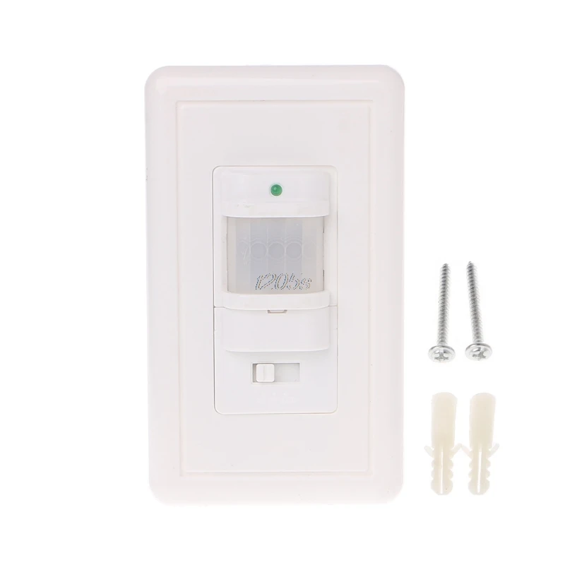 

110V~130V AC ON OFF Auto Wall Mount Motion Sensor Switch Automatic PIR Infrared Sensor Light Switch with light control T25