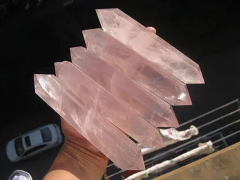 

1157g (2.55lb) NATURAL Rose quartz crystal double point healing