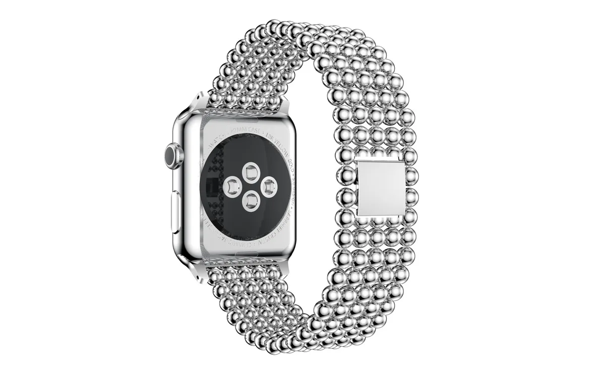 Нержавеющая сталь ремешок для наручных часов Apple Watch4/3/2/1 наручных часов Iwatch 38 мм/42 мм/44 мм/40 мм полый шарик