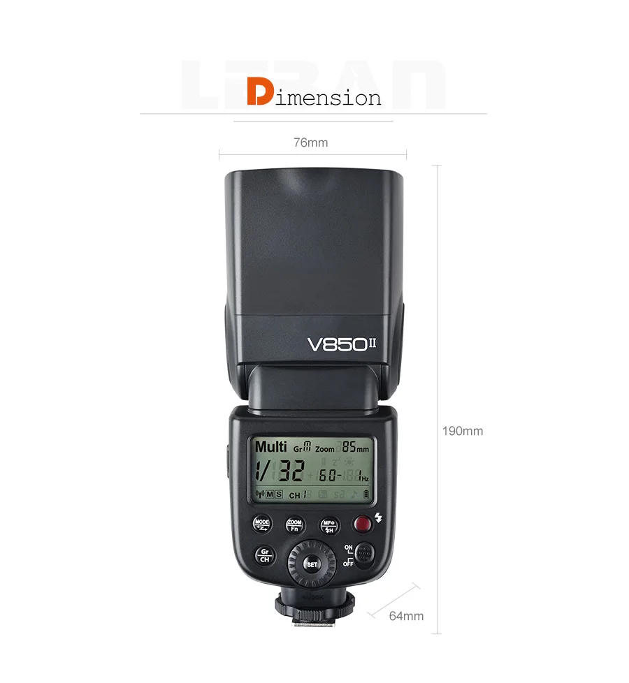 Godox V850II HSS GN60 2,4G Беспроводная система X вспышка светильник для DSLR камер(без батареи VB18