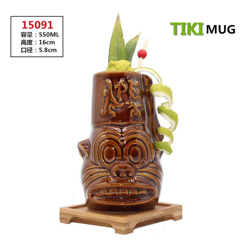 Hawaii Tiki кружки Коктейльные футбольные чашки пивные напитки Кружка вина керамическая Tiki кружки - Цвет: see chart