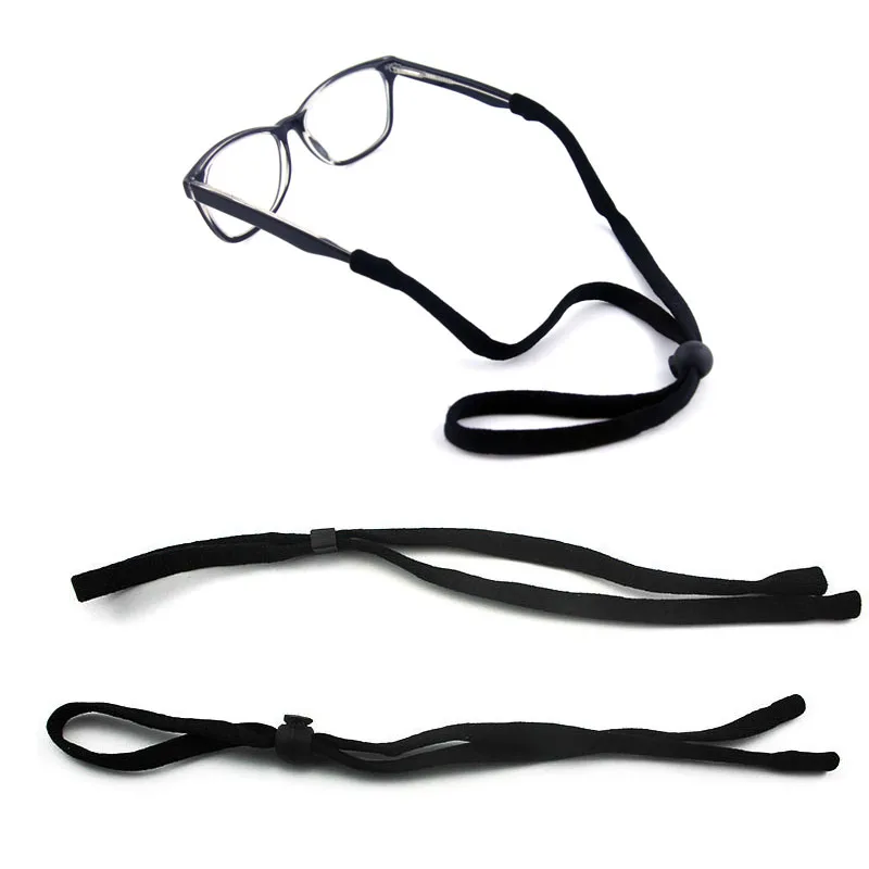 Черный Эластичный регулируемый плетеный шнур на шею солнцезащитные очки шейный ремешок, веревка ремешок Фиксатор ремень