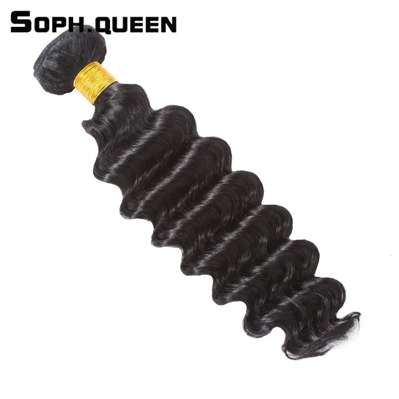 Soph Queen Peruvian Deep Wave Bundles 100% Human Hair Bundles 1/3/4 PCS Natural Color Remy Hair 8-26 Inch Hair Extensions