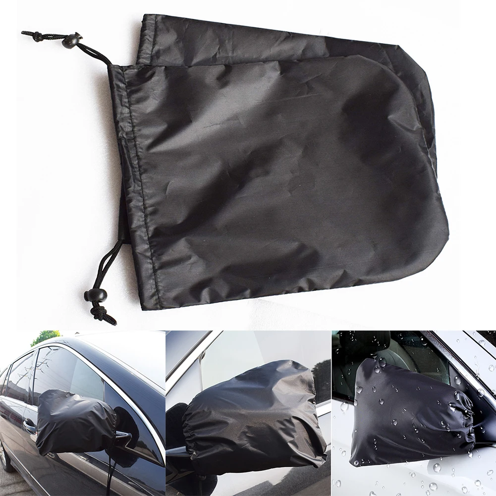 2PCS For Rear View Mirrors Protective Leak-proof Car Supplies Snow Covers Set Black Car Side Mirror Case Mirror Cover