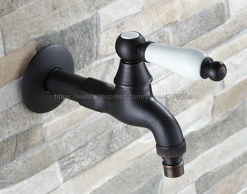 Black Oil Rubbed Brass Ceramic Handle Washing Machine Faucet Laundry
