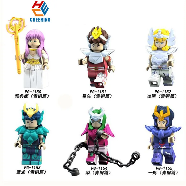 

Single Sale Building Blocks knights of the zodiac Saint Seiya Athena Shiryu Glacier Bricks Figures For Children Toys Gift PG8128