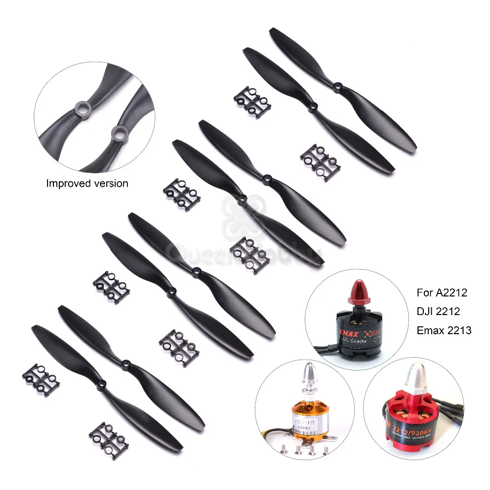 

8pcs 1045 10" Propeller Prop CW CCW Blade for F450 F550 RC Quadcopter Fit for A2212 KV1000 2212 920kv MT2213 935kv Motor