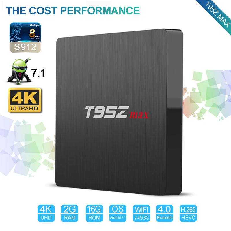 T95Z Max Amlogic S912 Android 7 1 ТВ коробка 3g 32G OctaCore 2G16G Smart Декодер каналов кабельного
