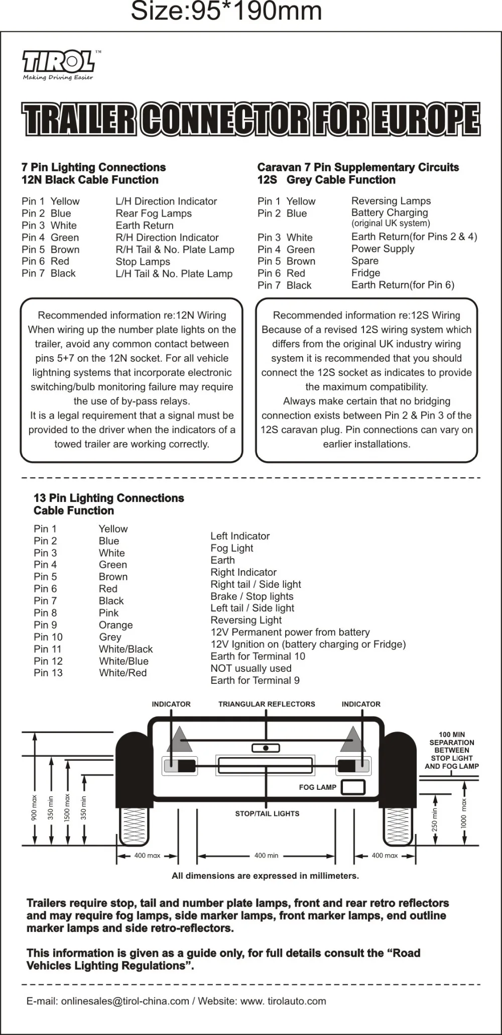 7Pin 13Pin 12V七孔 说明书
