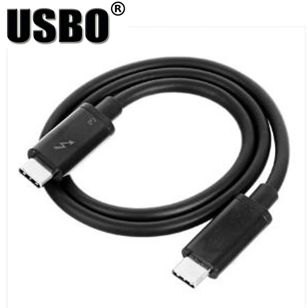 

High quality black 0.5M 1.0M 2.0M USB-C Thunderbolt 3 data line high speed male to male USB3.1 transfer cable 40Gbps