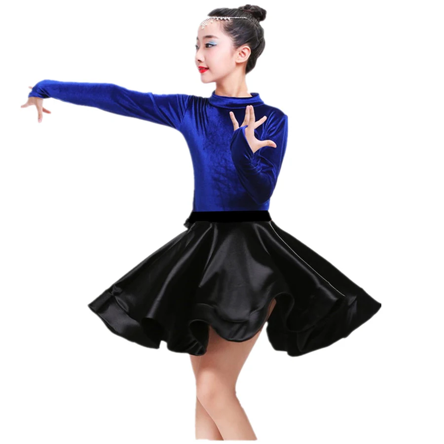 Blue Top Black Skirt