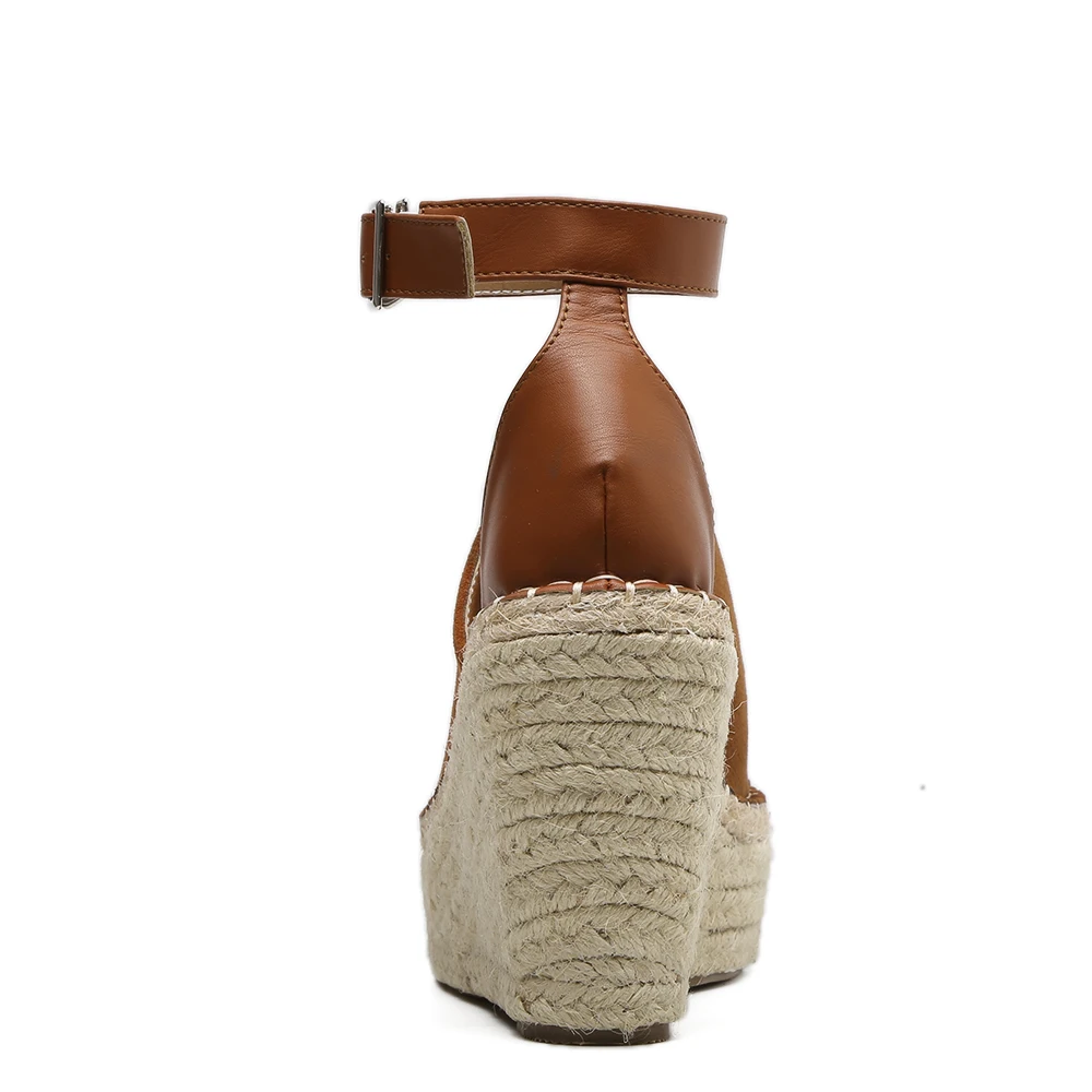 DongCiTaCi 2019 Women Wedges Platforms Sandals Casual Hemp rope Ankle Strap Gladiator Sandals Shoes Woman Peep Toe Rome Sandals