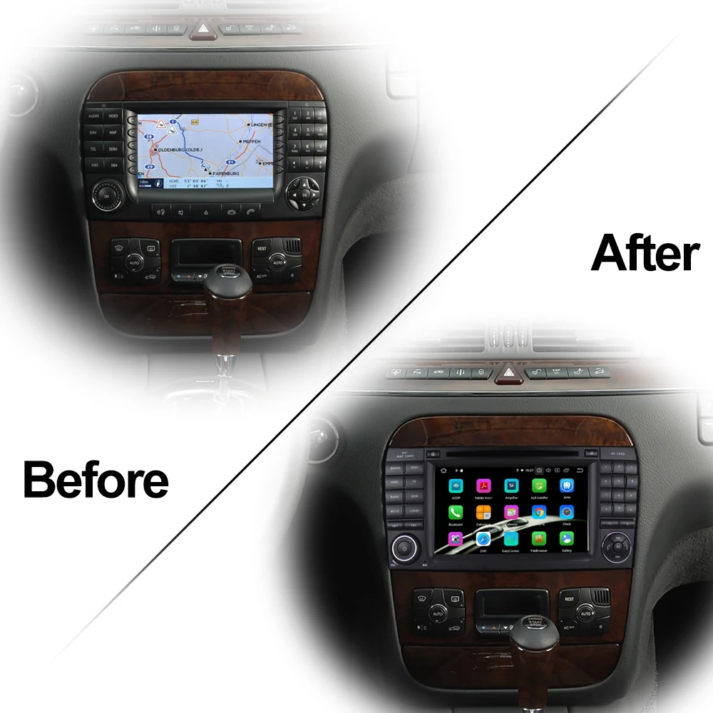 Best Owtosin Car Radio Multimedia Video Player Navigation GPS Android 9.0 For Mercedes-Benz S-Klasse W220 S280 S320 S500 S600 S65AMG 2