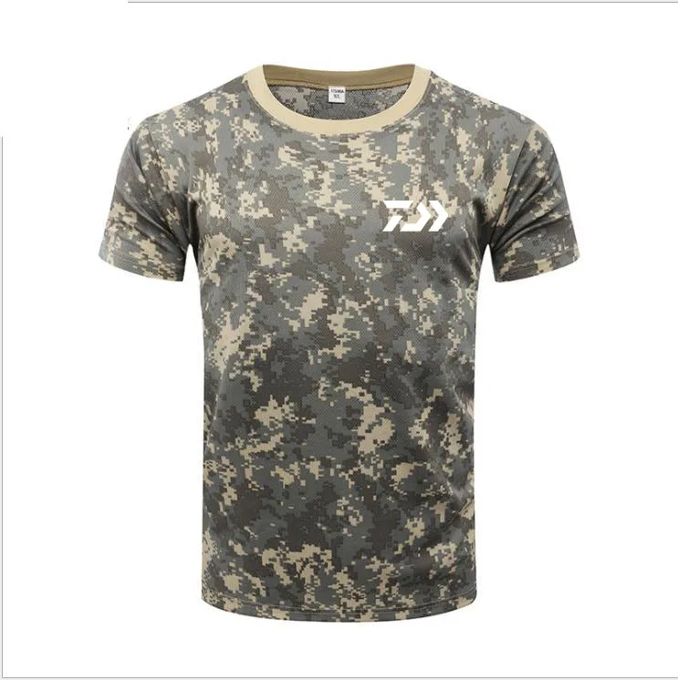 Мужская футболка DAIWA для рыбалки, летняя мужская камуфляжная одежда с коротким рукавом для рыбалки, Спортивная дышащая быстросохнущая одежда для рыбалки - Цвет: 5