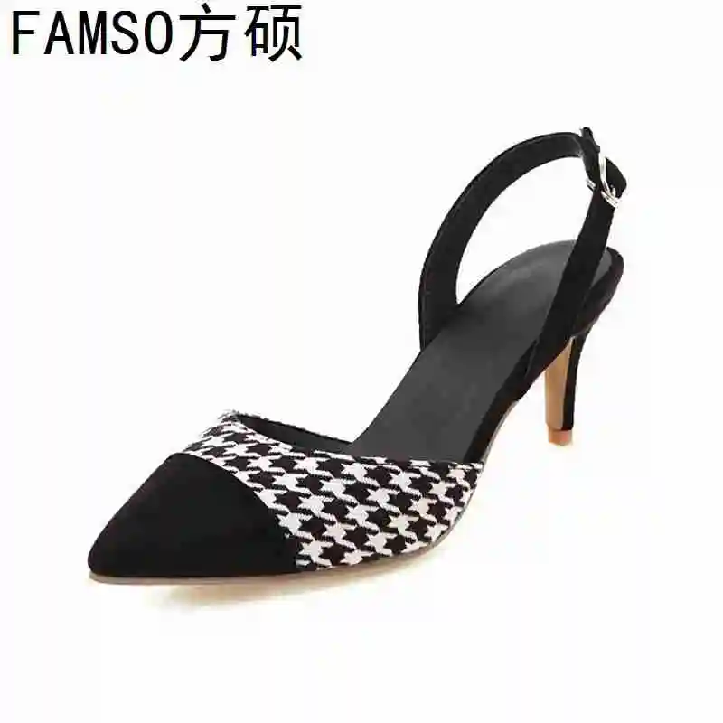 

FAMSO 2019 New Women Sandals Pointed Toe Top Fashion high Thin Heels Party rand Shoes Summer Female Sexy Dress Sandals