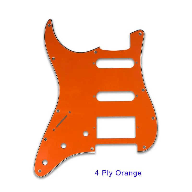 Запчасти для электрической гитары для левшей США \ Мексика Fd Stratocaster 11 отверстий HSS PAF гитара хамбакера pickguard скретч пластина - Цвет: 4Ply Orange